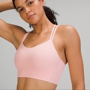 NWT Lululemon Like a Cloud Ribbed Longline Bra Light Support, B/C Cup Dew Pink